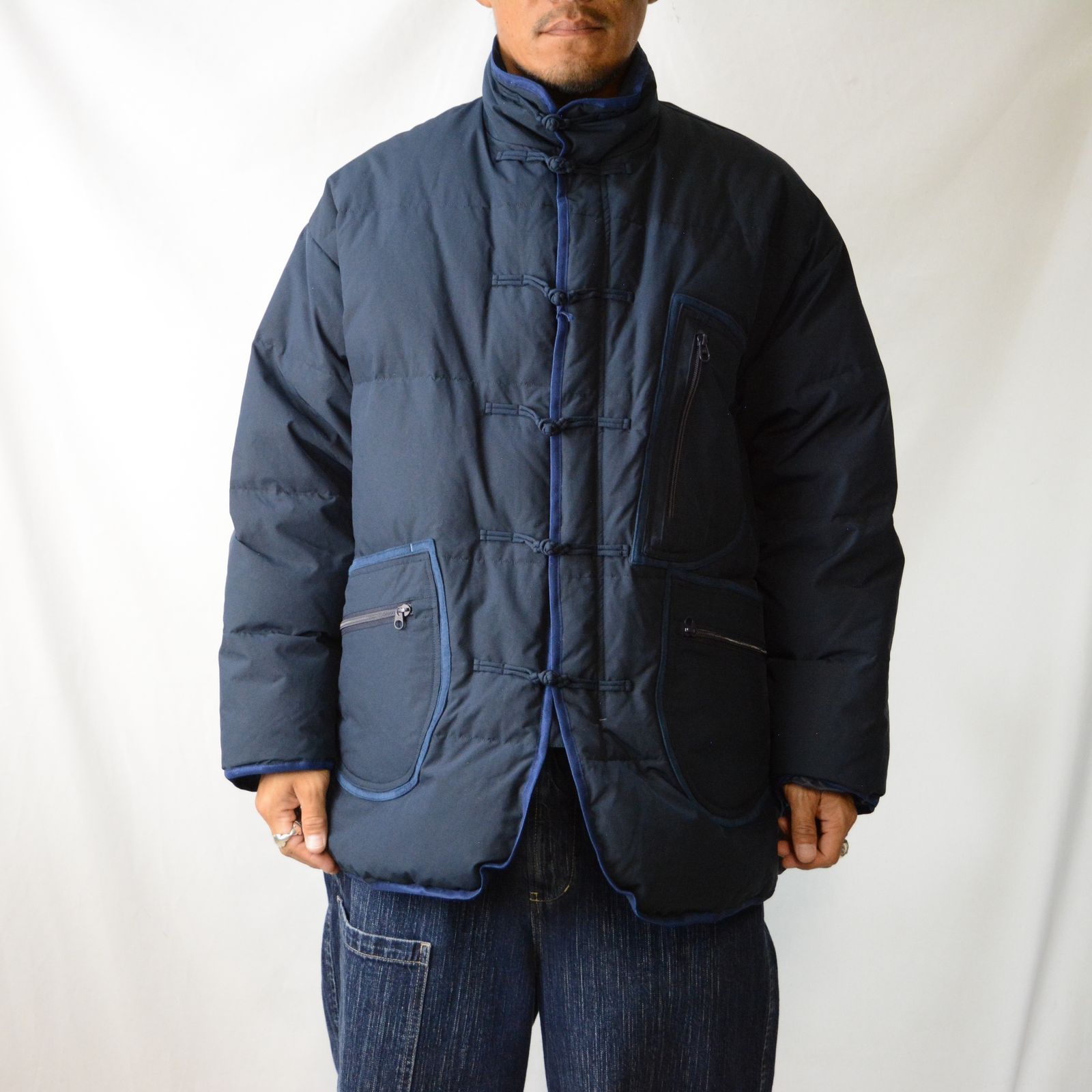 Porter Classic - CHINESE DOWN JACKET (BLACK) - チャイナ ダウン 