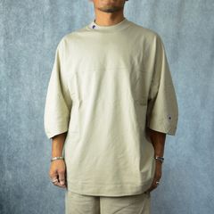 × champion football T-SH （BEIGE） /  フットボールTシャツ （ベージュ）