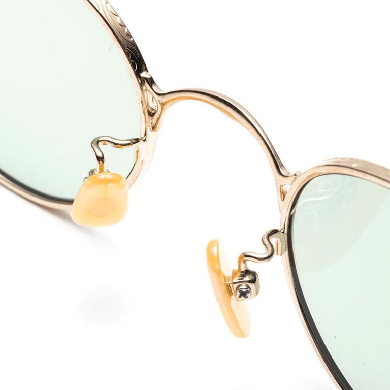 CALEE - VINTAGE TYPE CIRCLE METAL GLASSES (GOLD / BROWN CALEE - VINTAGE TYPE CIRCLE METAL GLASSES (GOLD / BROWN