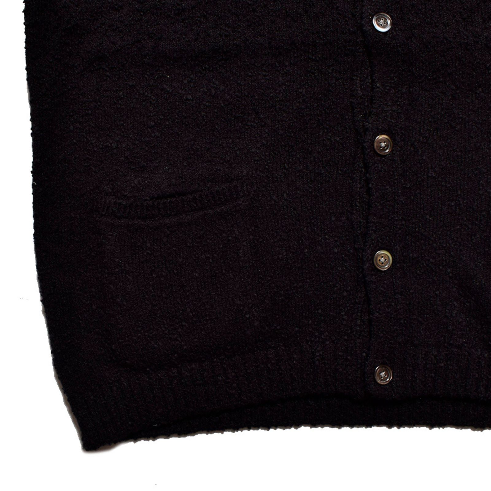 Grainy Cotton Knit Cardigan （BLK） / コットン カーディガン （ブラック）