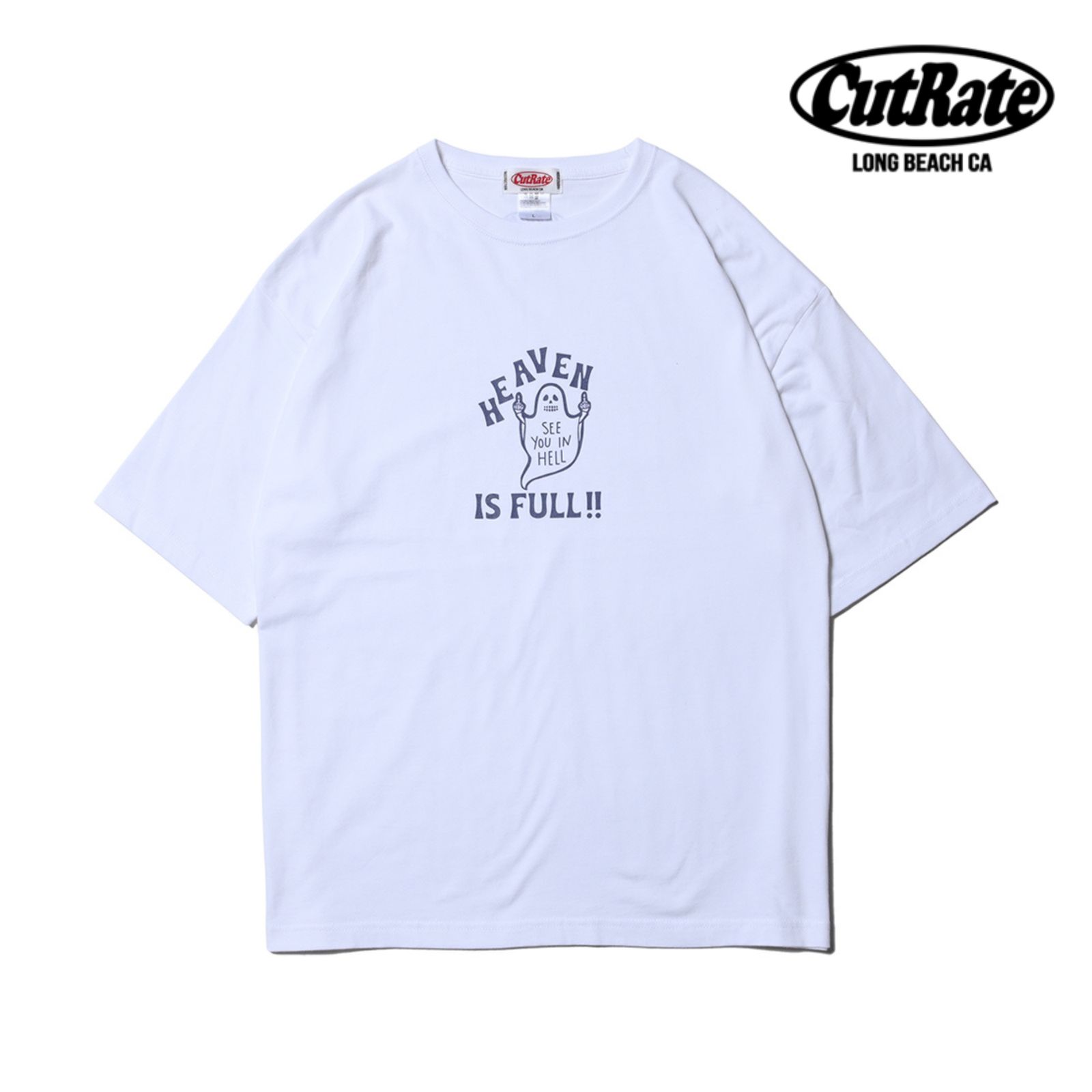 HEAVEN IS FULL LOGO DROPSHOULDER S/S T-SHIRT (WHITE) / ドロップショルダー プリントTシャツ