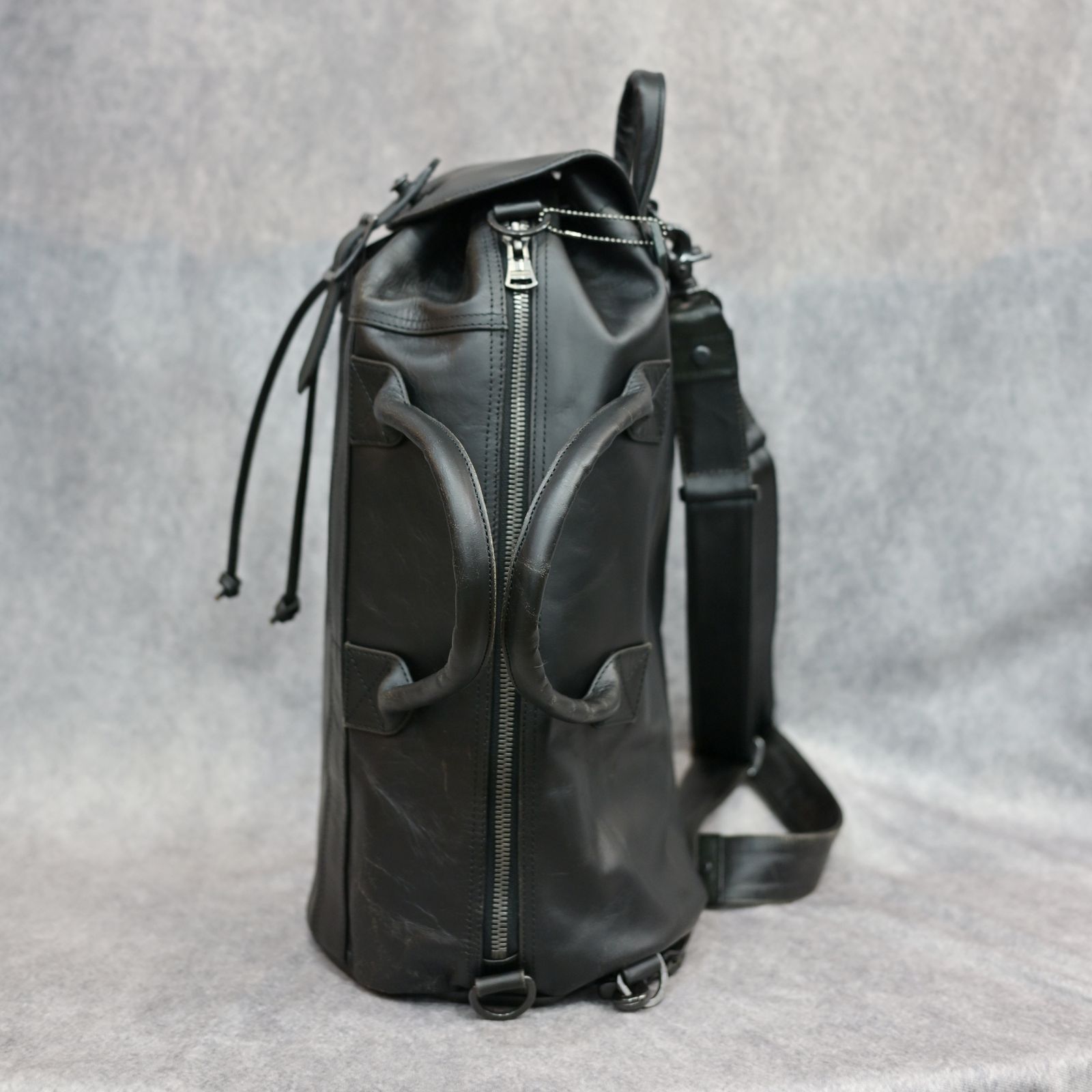 JAPAN HORSE CRACKING VINTAGE 4WAY BOSTON BAG （BLACK）｜ジャパンホース ボストン バッグ｜260-01