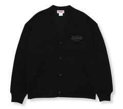 CUTRATE LOGO EMBROIDERY SWEAT CARDIGAN (BLACK×CHARCOAL) / ロゴ刺繍 スウェットカーディガン