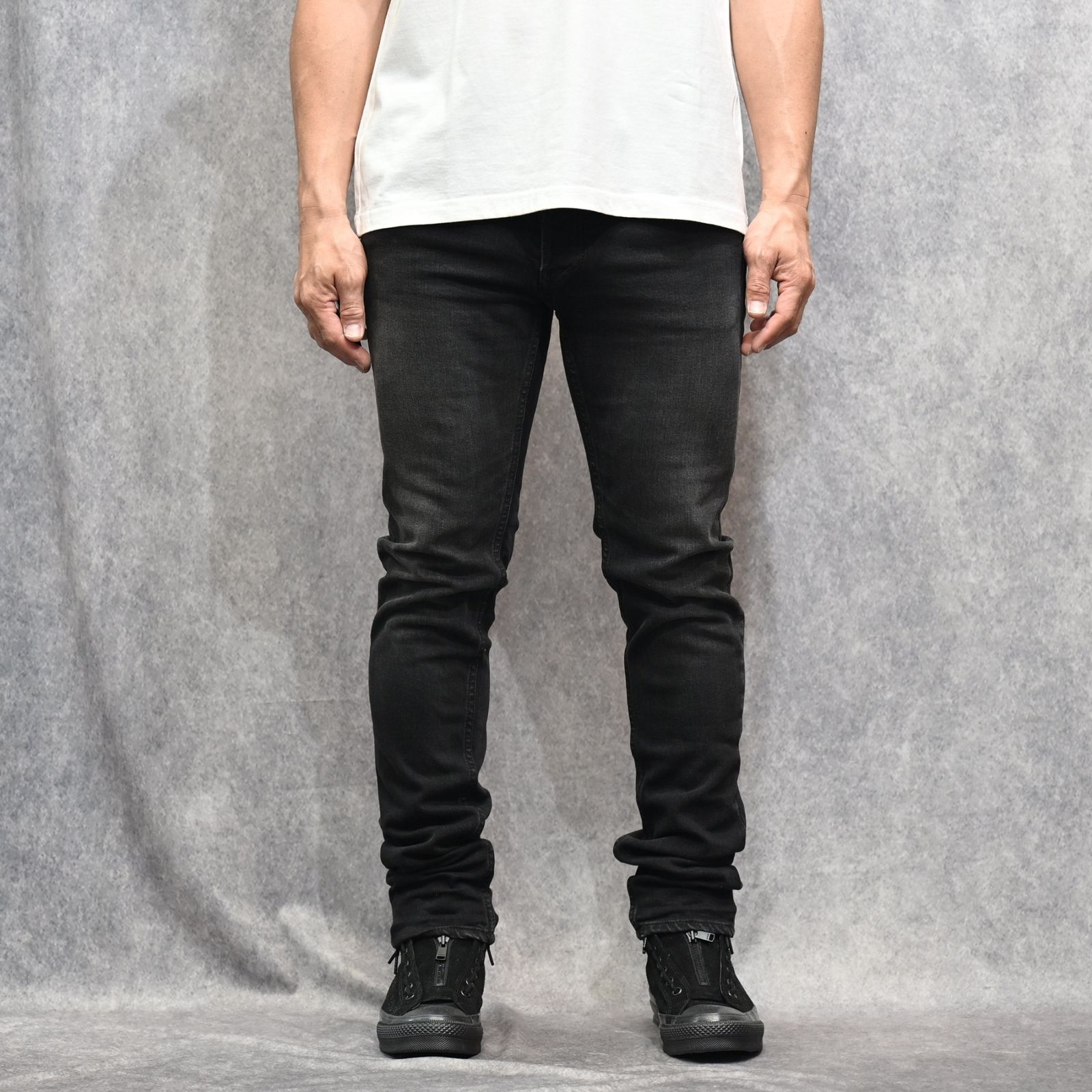 S.Slim STR 5pocket  （BKU） ｜スーパースリム デニムパンツ (ブラック)｜2604-1002