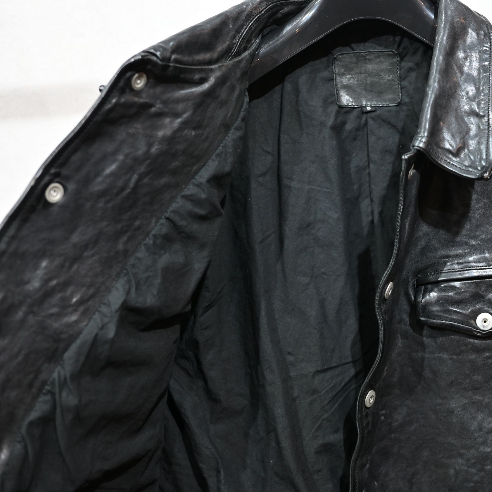 フレンチショルダー 製品染め カーコート （BLACK）｜1842-11