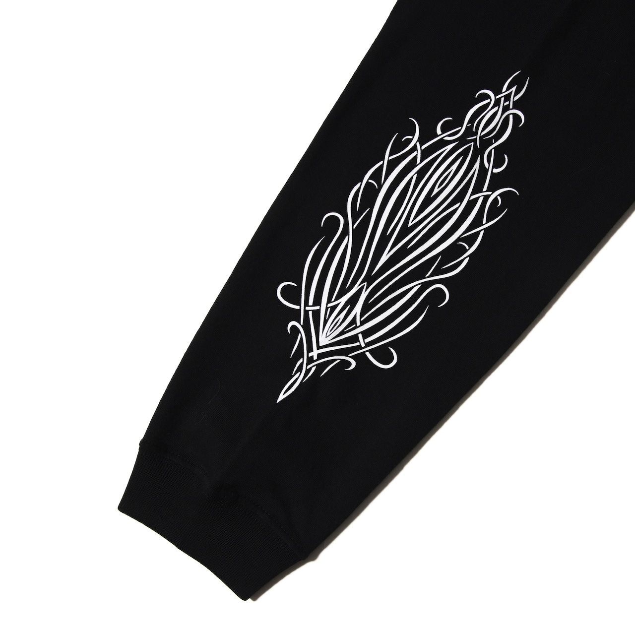 PINSTRIPE L/S TEE (BLACK)｜プリント ロンT｜CR-26SS011