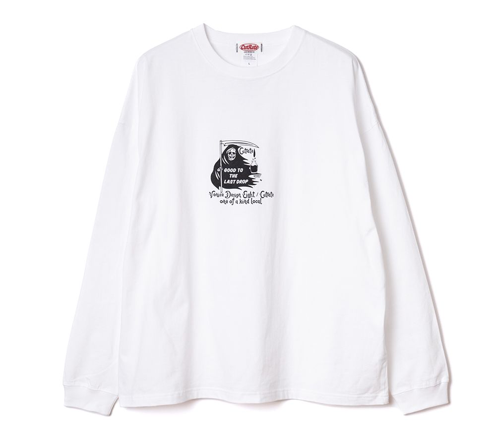 ×VENICE8 COFFEE HOUSE G.O.D DROP SHOULDER L/S TEE (WHT) / ドロップショルダー ロンT