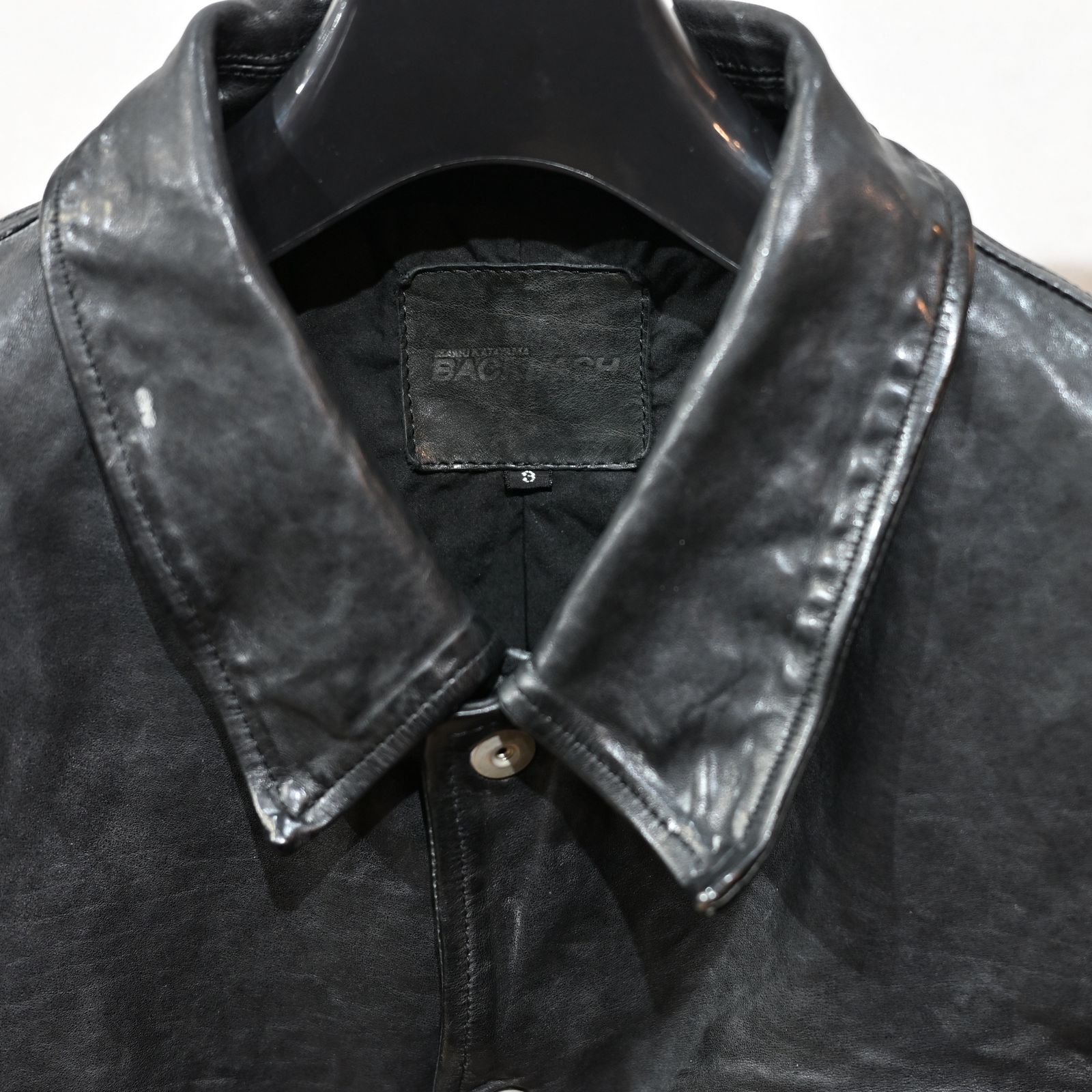 フレンチショルダー 製品染め カーコート （BLACK）｜1842-11