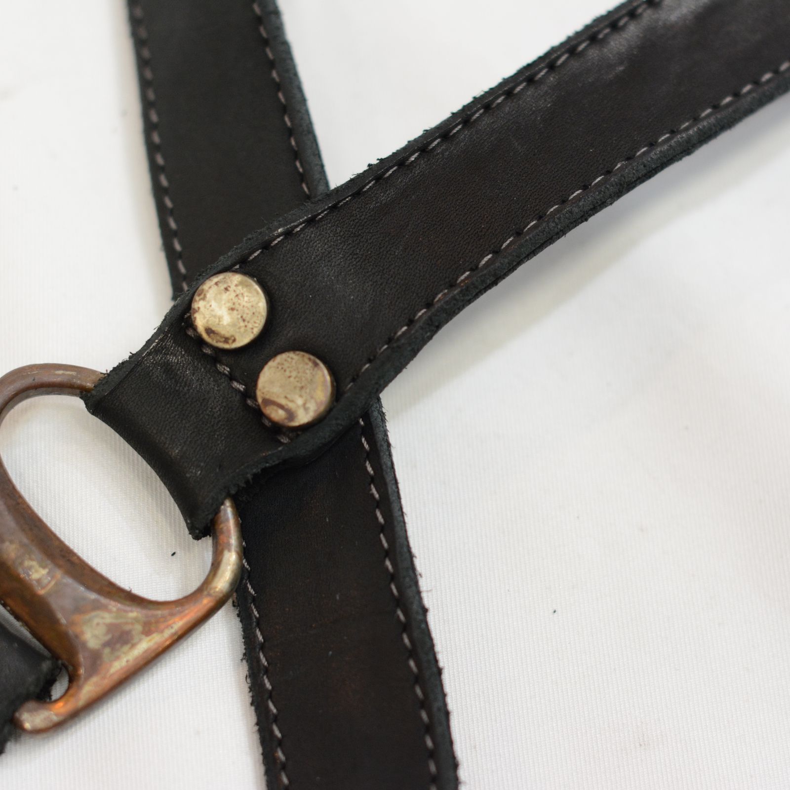 CALF LEATHER BELT D-RING NARROW LONG”