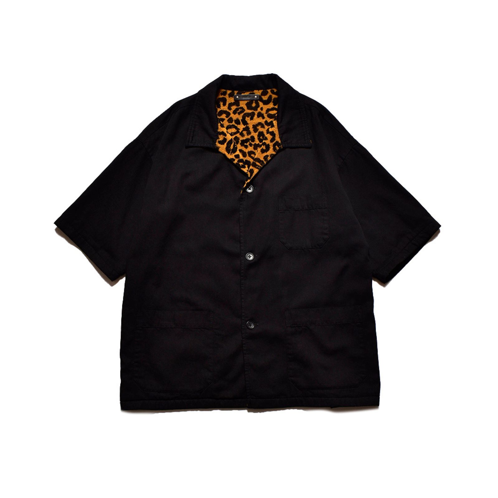 Denim ＆ Lips Leopard Pile Beach SH （BLK） デニム ビーチシャツ （ブラック）