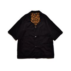 Denim ＆ Lips Leopard Pile Beach SH （BLK） デニム ビーチシャツ （ブラック）
