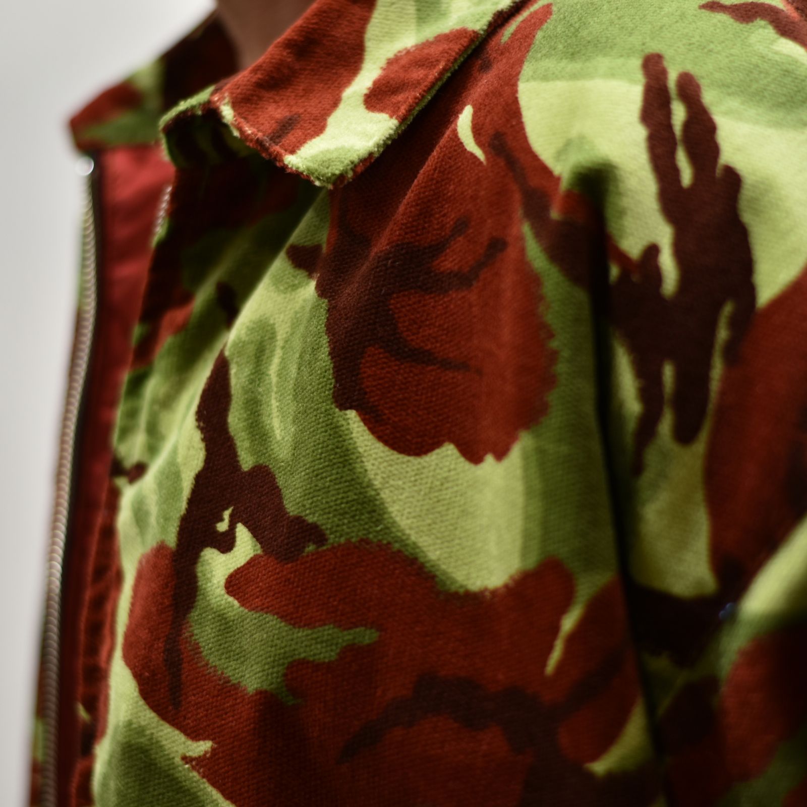 CALEE - British camouflage pattern corduroy harrington jacket