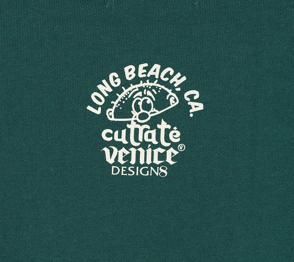 ×VENICE8 COFFEE HOUSE SMILEY FACE DISPENSER DROP CREW NECK SWEAT (GRN) / ドロップショルダー クルーネック スウェット