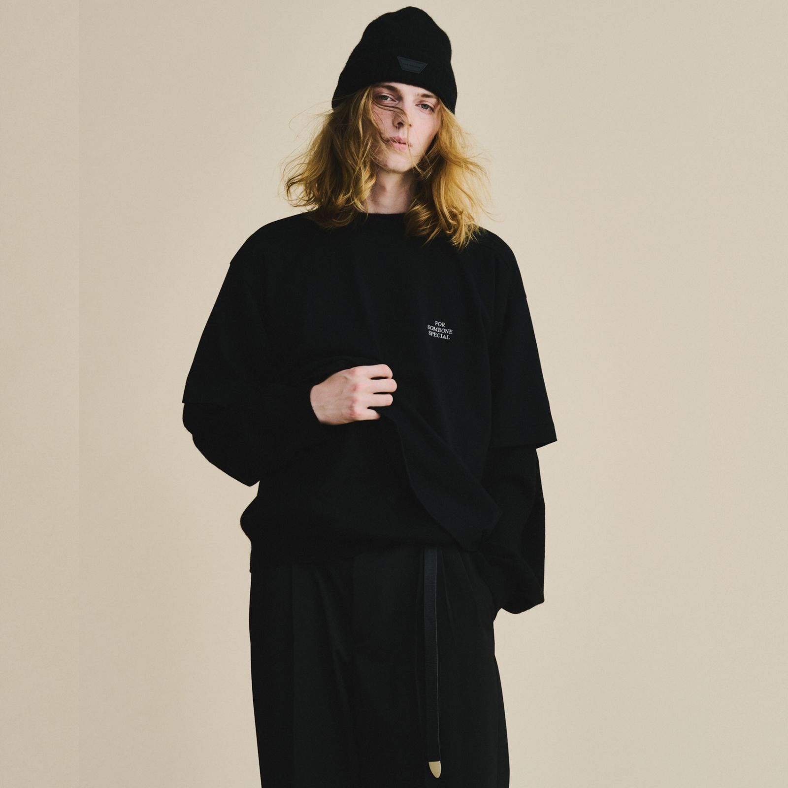 CASHMER KNIT BEANIE (BLACK) / カシミア ニットキャップ ビーニー （ブラック）