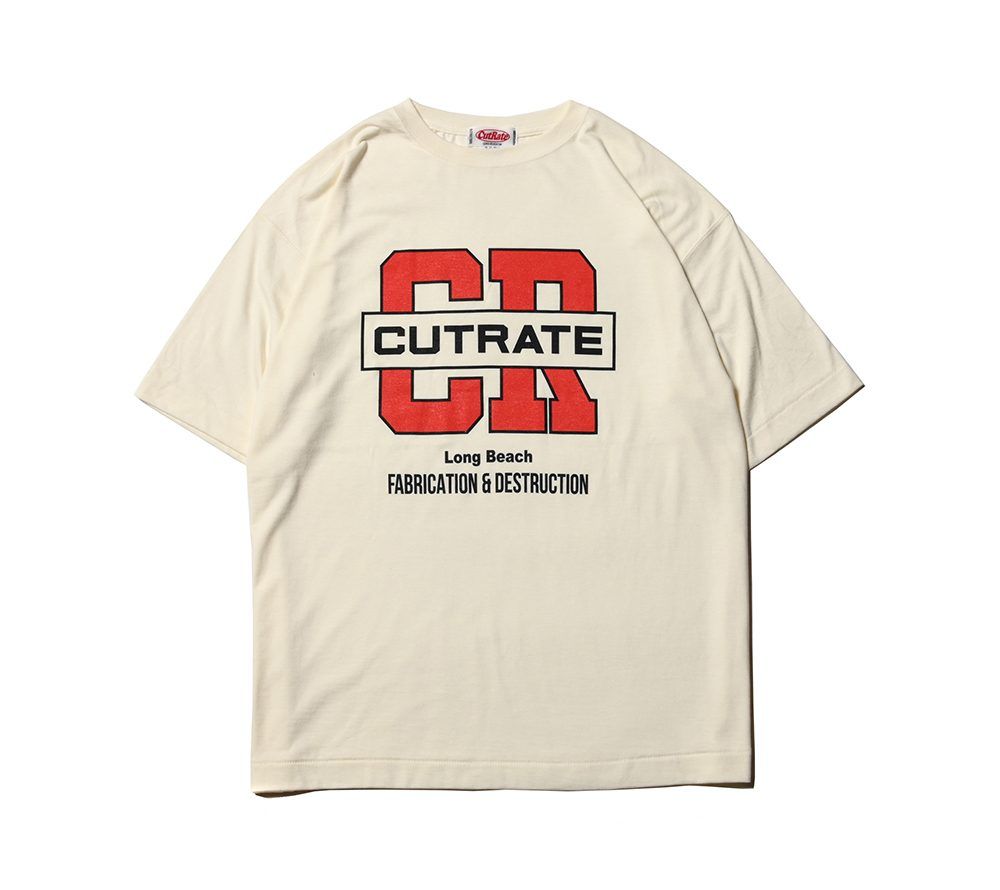 CUTRATE FOOTBALL TEAM LOGO DROPSHOULDER S/S T-SHIRT (OFF WHITE)