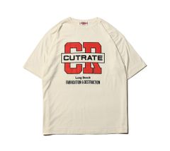 CUTRATE FOOTBALL TEAM LOGO DROPSHOULDER S/S T-SHIRT (OFF WHITE)