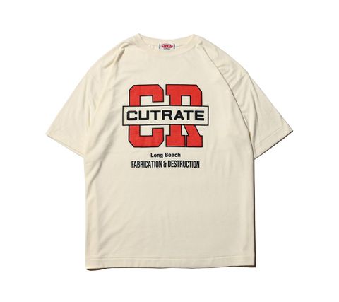 CUTRATE FOOTBALL TEAM LOGO DROPSHOULDER S/S T-SHIRT (OFF WHITE)