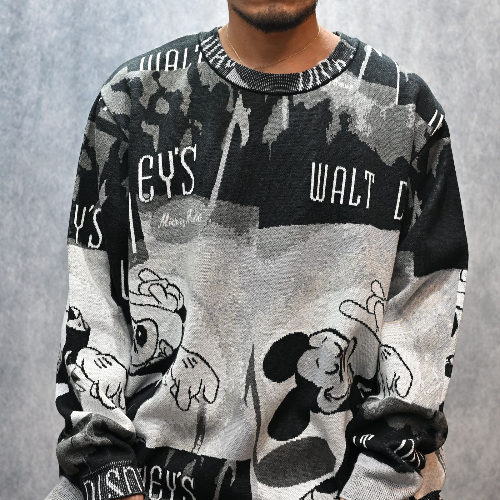 DISNEY VP / PC KNIT COLLECTION CREWNECK  (MICKY/BLACK)｜ディズニー ニット （ミッキー/ブラック） DP-030-3673-10