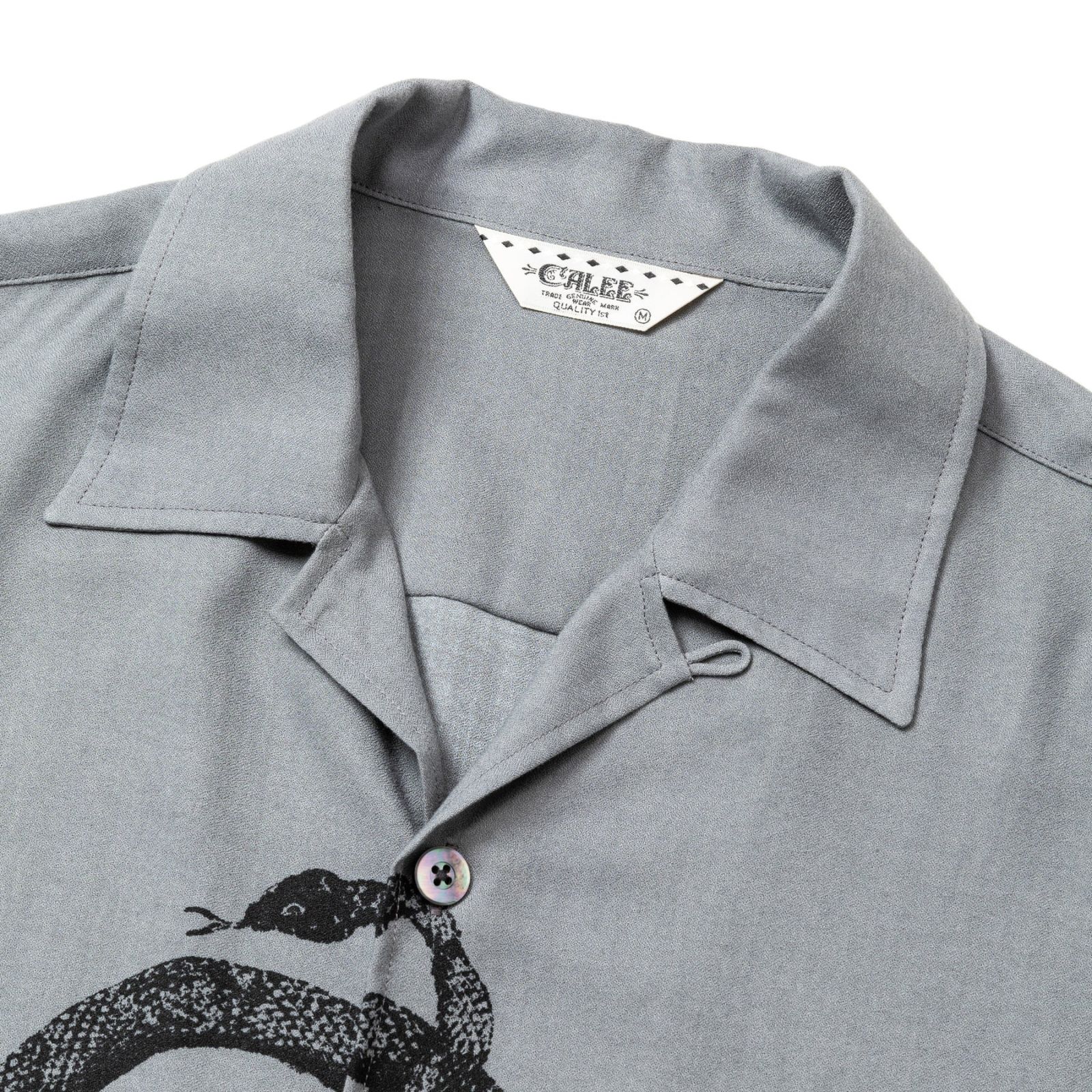 5 SLEEVES DROP SHOULDER SH (GRAY) / 5分袖 ドロップショルダー オープンカラーシャツ