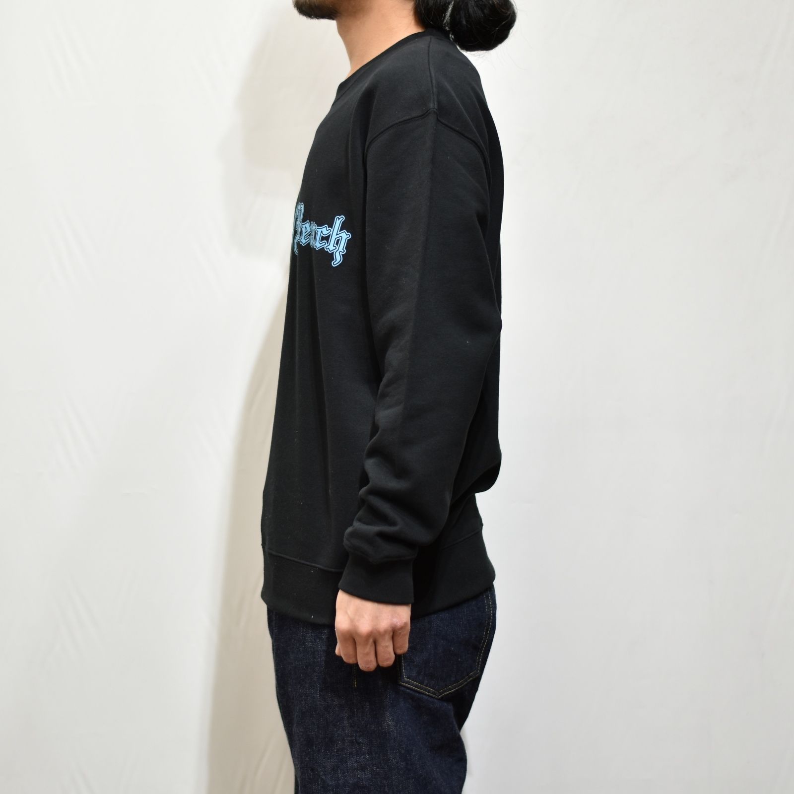 CUTRATE BEACH CITY CA L/S SWEAT SHIRT  (BLACK×BLUE)
