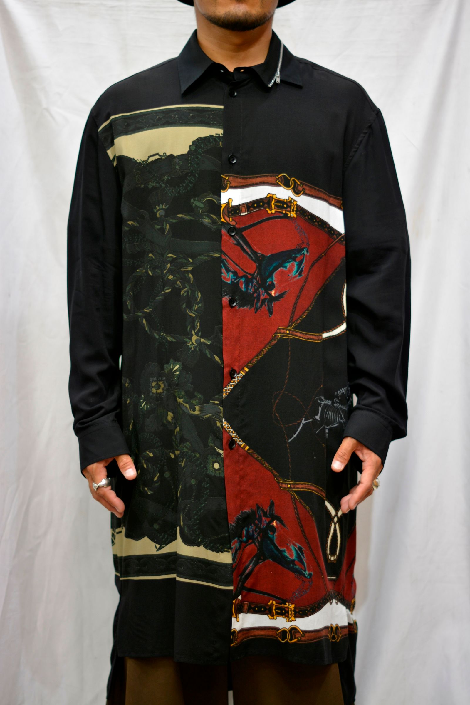 Collar zipper shir