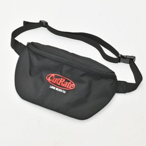 CUTRATE LOGO SLING BACKPACK  (BLACK/RED)