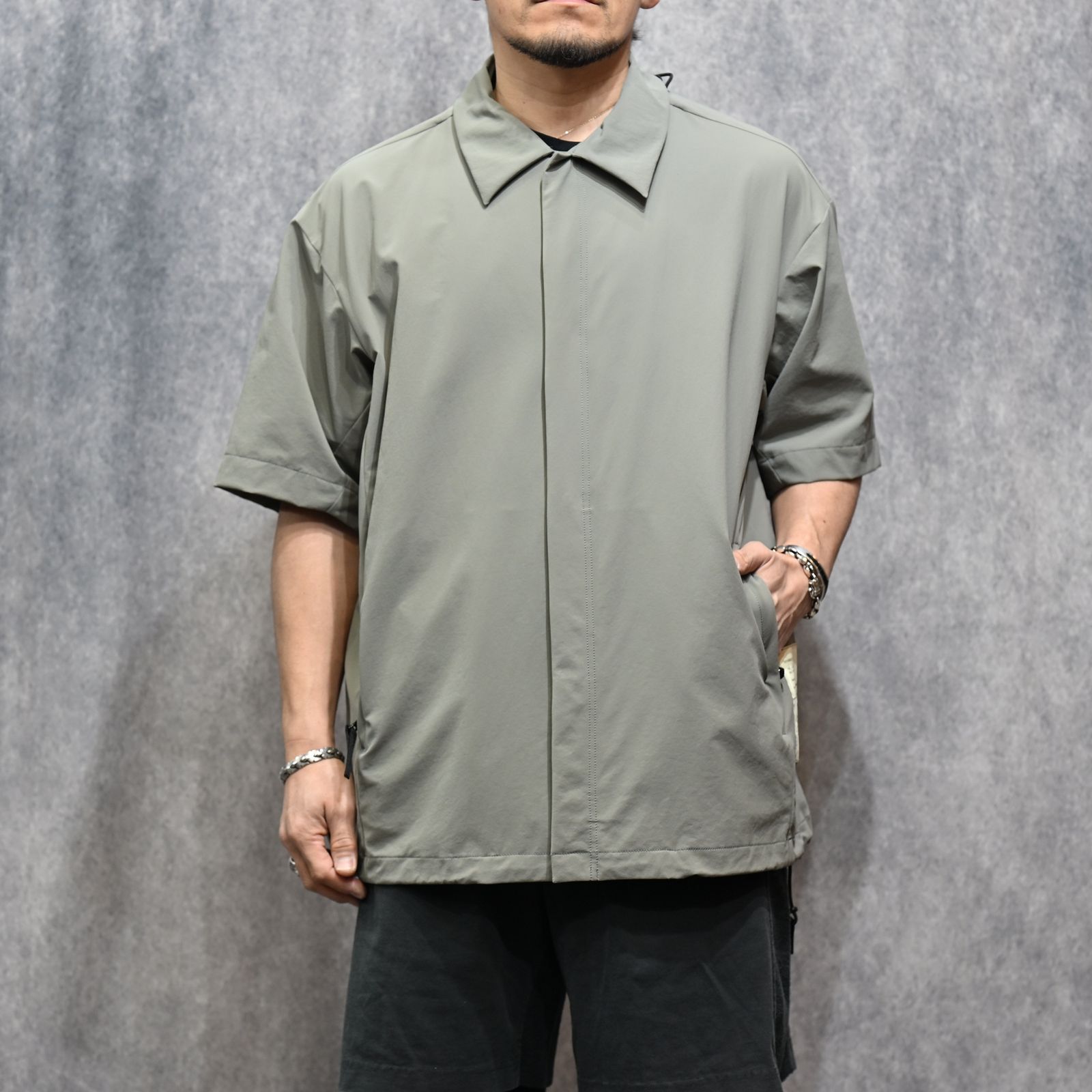 DRAWSTRING SHIRT （GRAY / グレー）｜半袖 シャツ｜9261-SH51-004