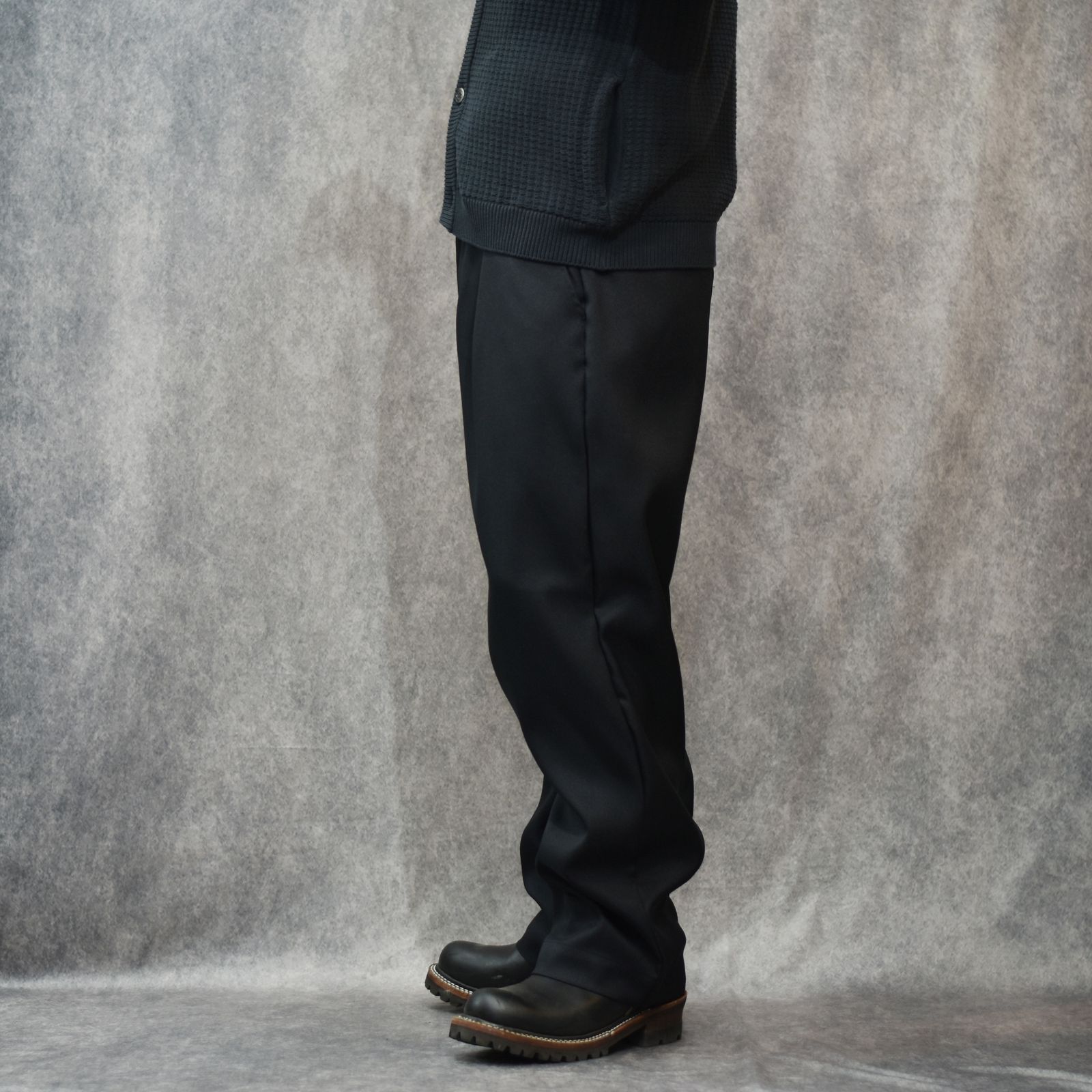 ST-P TUCK SLACKS (BLACK)｜スタプレ タック スラックス｜CL-26SS008