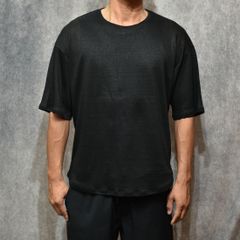 HF linen shirt SS （BLACK）｜リネン Tシャツ （ブラック）｜HF-01