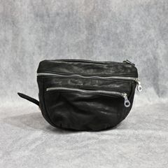 ジャパンダブルショルダー フルタンニン製品染め ショルダーバッグ （BLACK） 92-18