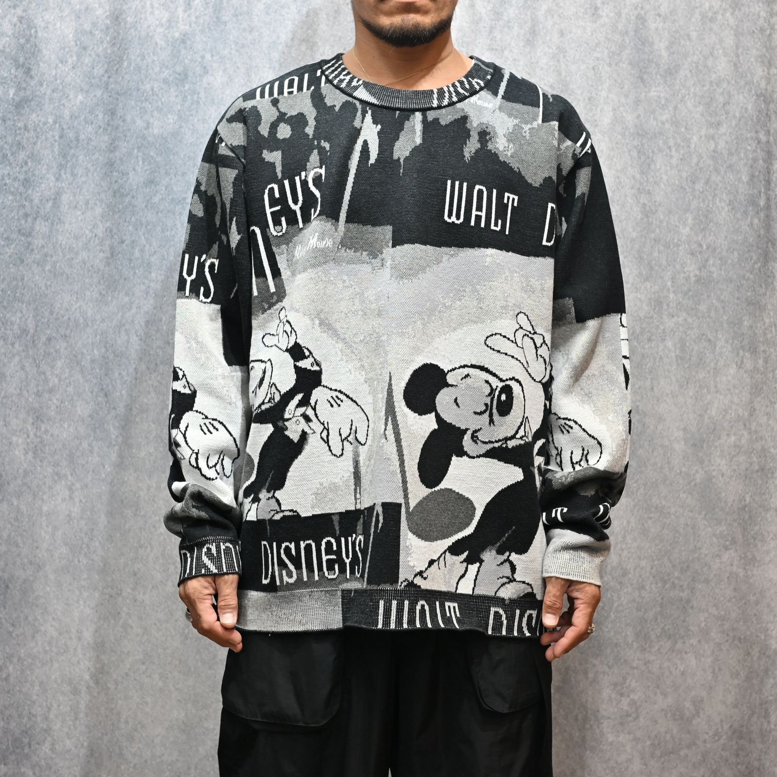 DISNEY VP / PC KNIT COLLECTION CREWNECK  (MICKY/BLACK)｜ディズニー ニット （ミッキー/ブラック） DP-030-3673-10