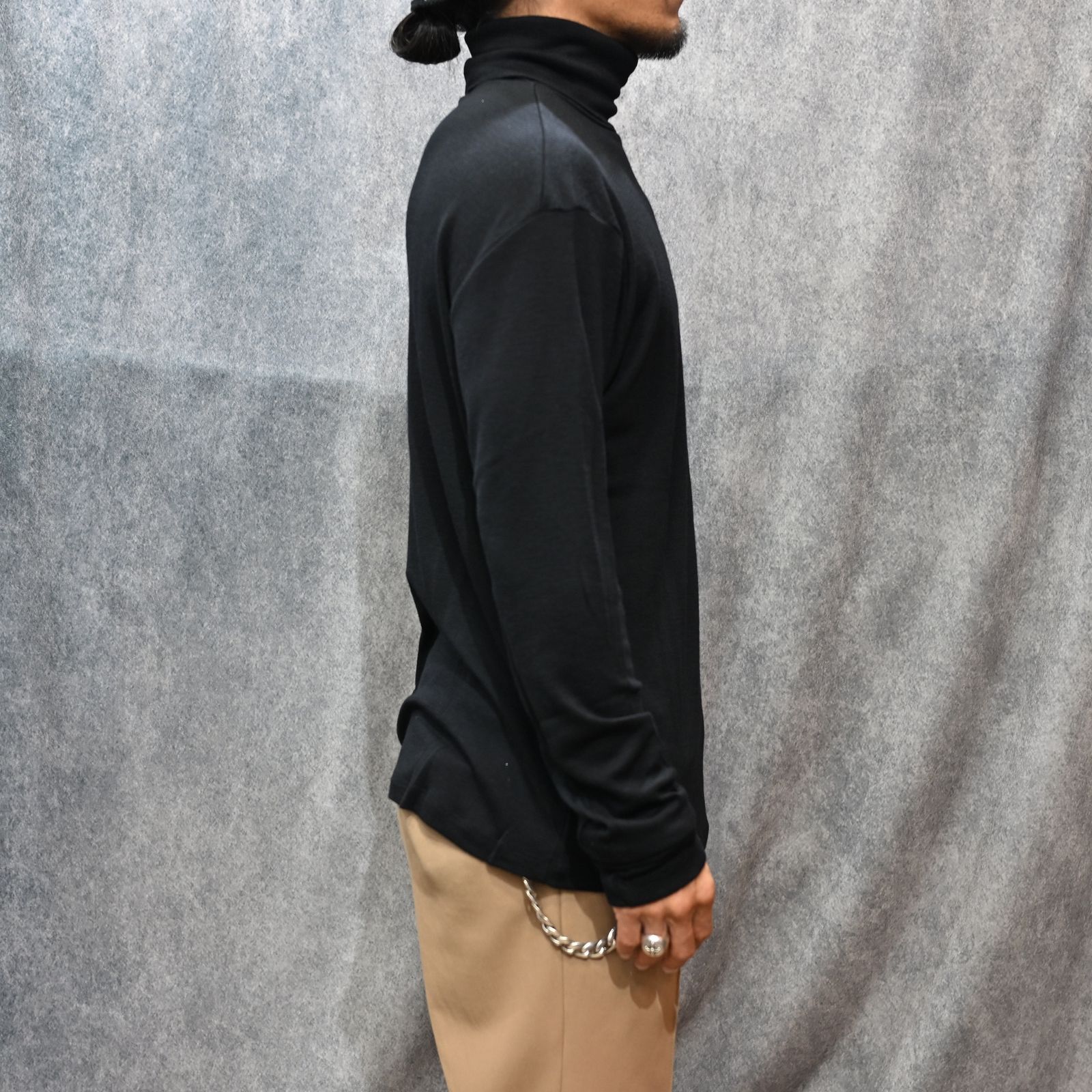 Wool Turtleneck L/S Pullover （BLK）｜ウール タートルネック｜2510-4001