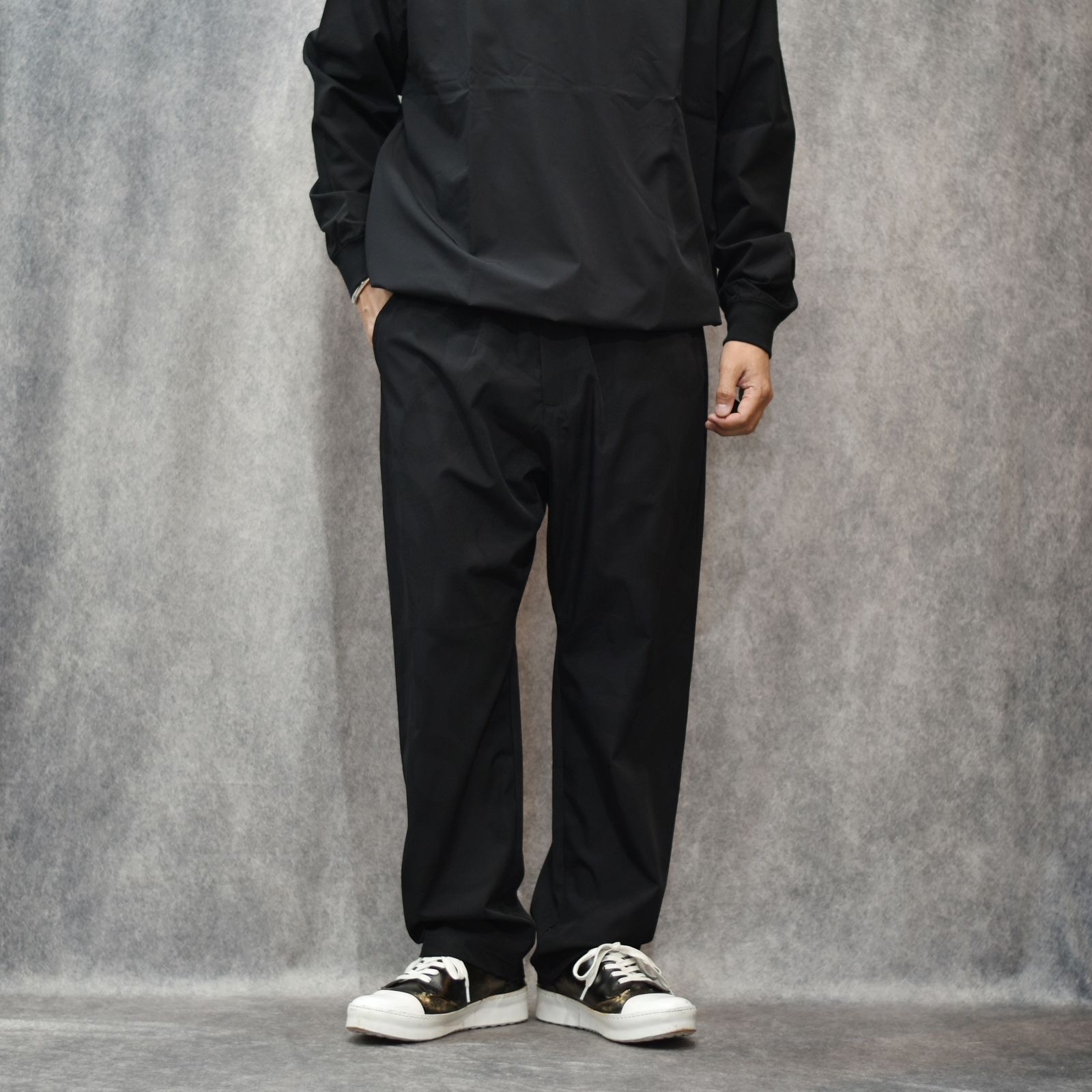 × OVYS SNAKE PATTERN NYLON T/T JACKET & PANTS (BLACK)｜× オーヴィーズ 蛇柄 ナイロン セットアップ｜ov-ls-jkpt-0001
