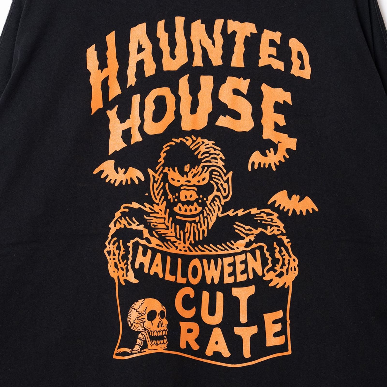 HORROR NIGHT DROP SHOULDER L/S TEE <WOLF> (BLACK) / ドロップショルダー ロンT