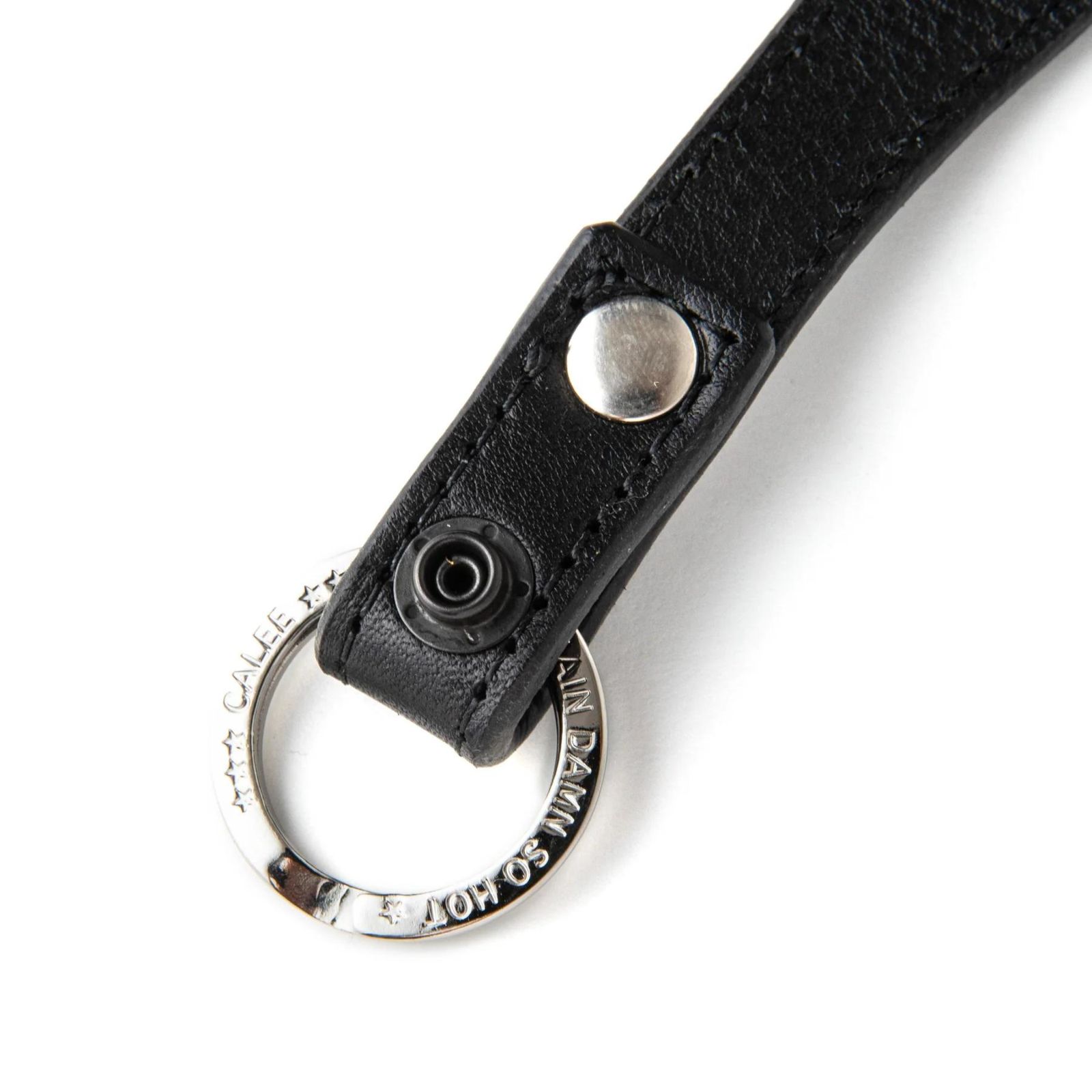 STUDS LEATHER SNAP KEY RING (BLACK) / スタッズ レザー スナップタイプ キーリング