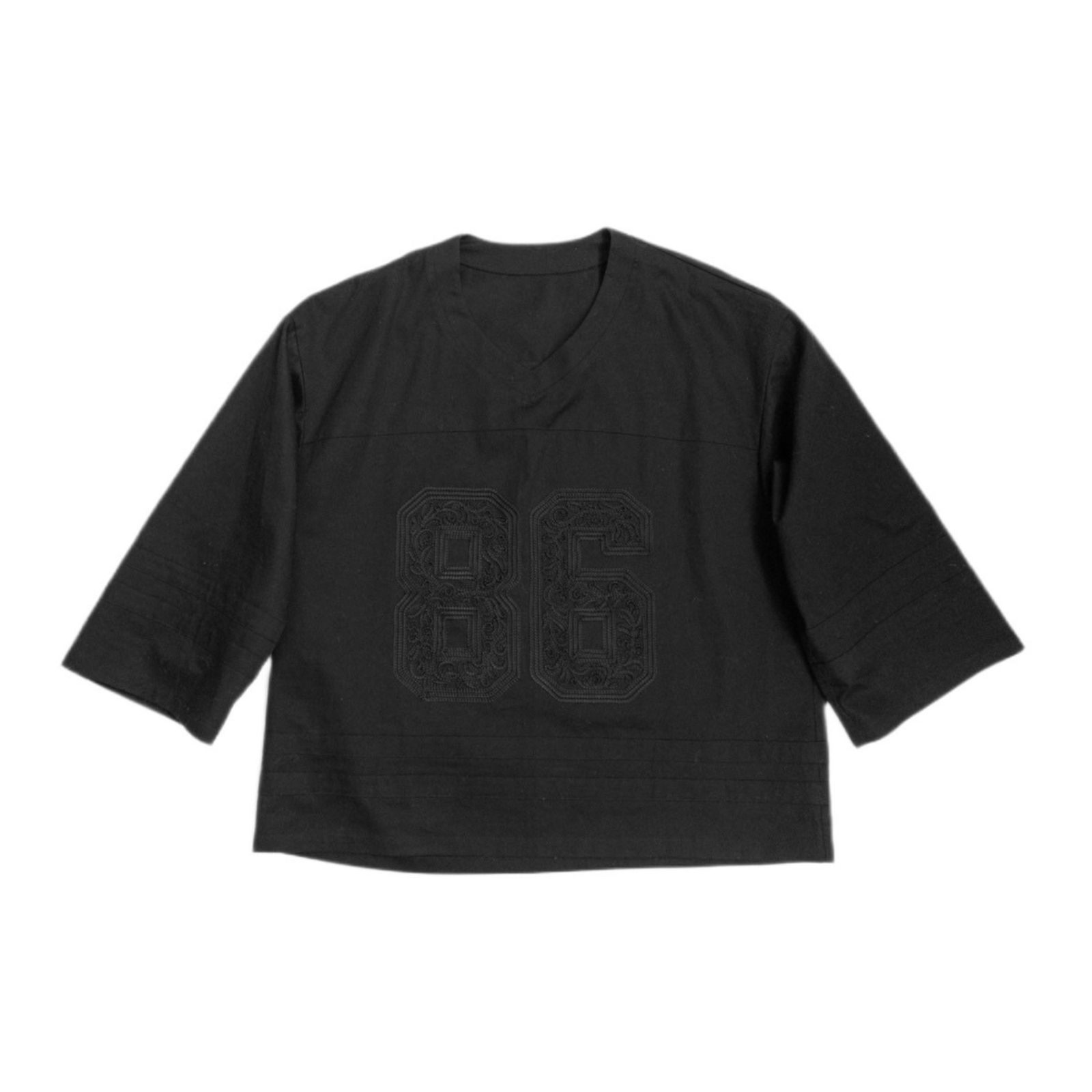 CORD EMBROIDERED HOCKEY SHIRT (BK) / コード刺繍 ホッケーシャツ