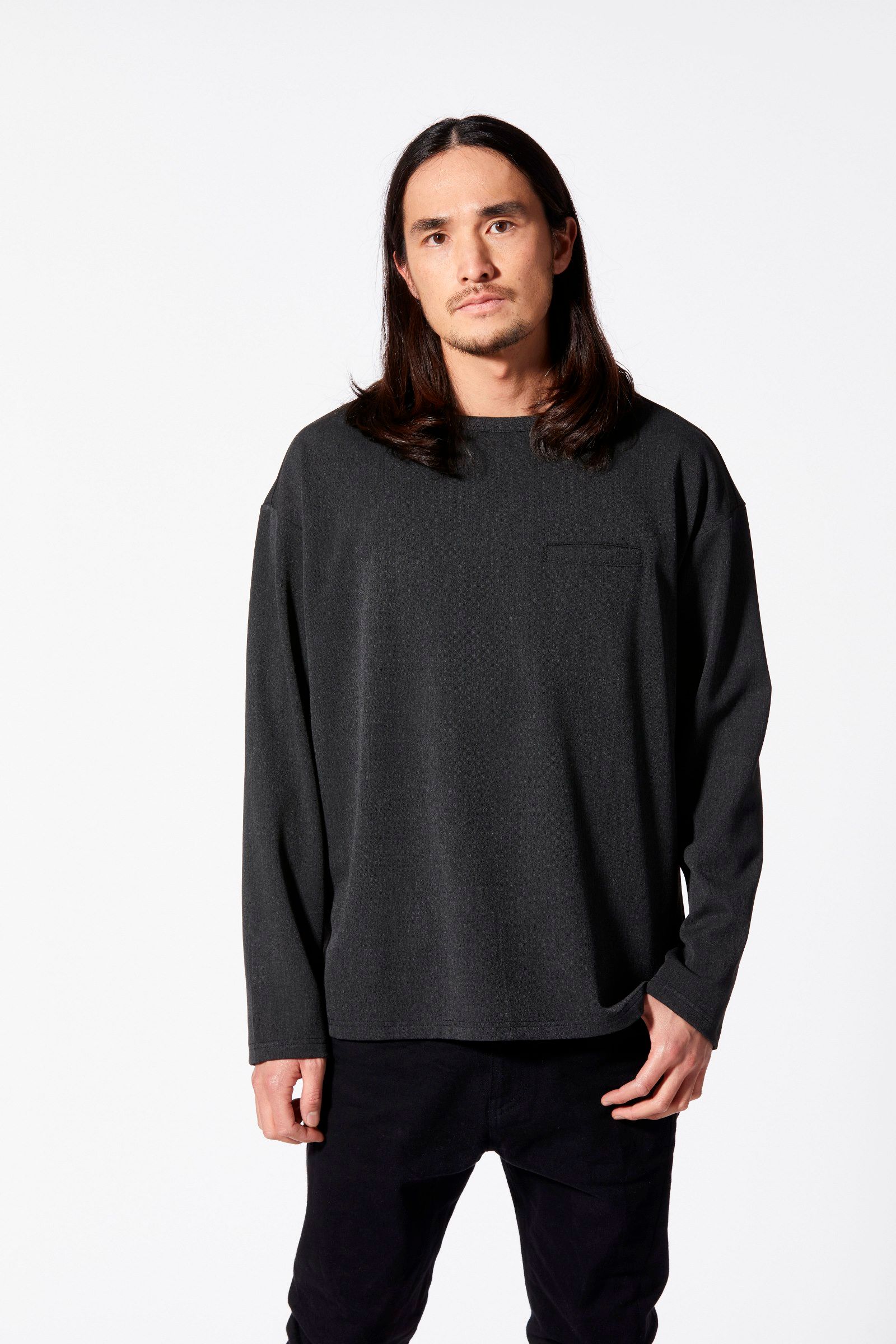 ポリエステルレーヨンアクリル ストレッチ ポケットカットソー （GRAY）