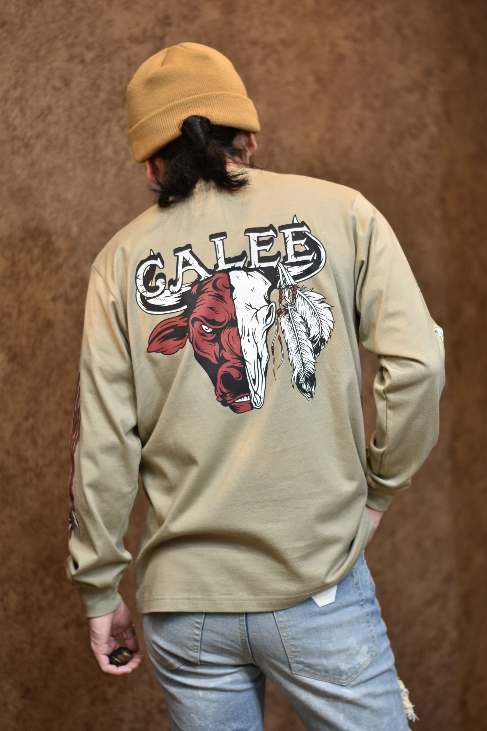 MULTI PRINT L/S TEE (BEIGE)