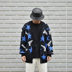MOHAIR CARDIGAN 'STARS (BK) / モヘアカーディガン