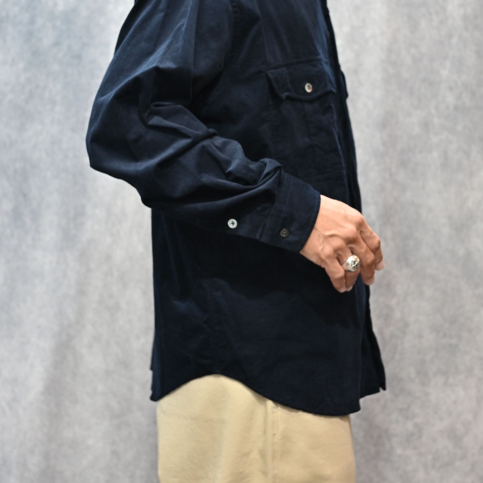 ROLL UP ORGANIC CORDUROY SHIRT (NAVY)|コーデュロイシャツ (ネイビー) PC-016-3685-41