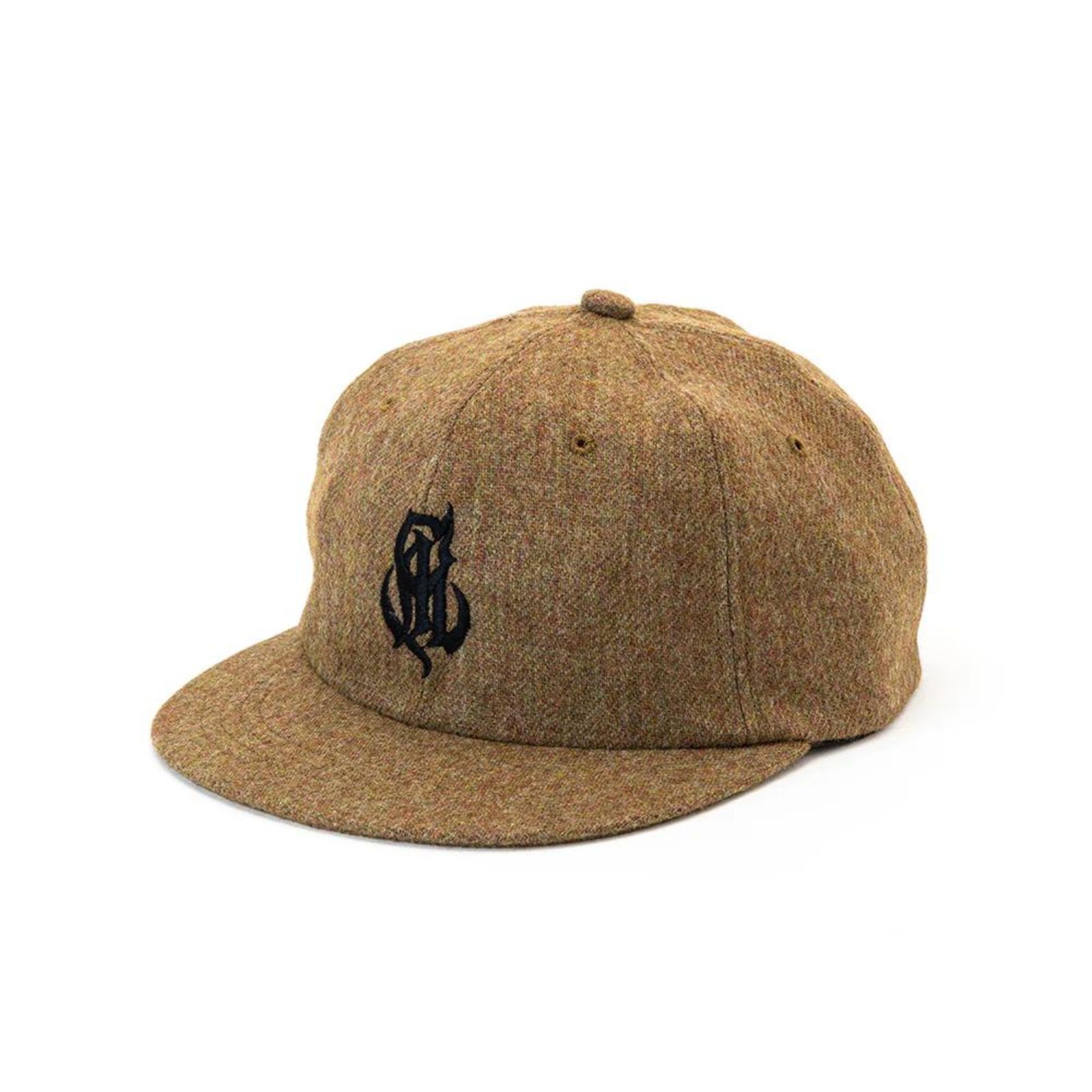 EMBROIDERY WOOL RETRO CAP (OLIVE) / 刺繍 ウール レトロ キャップ