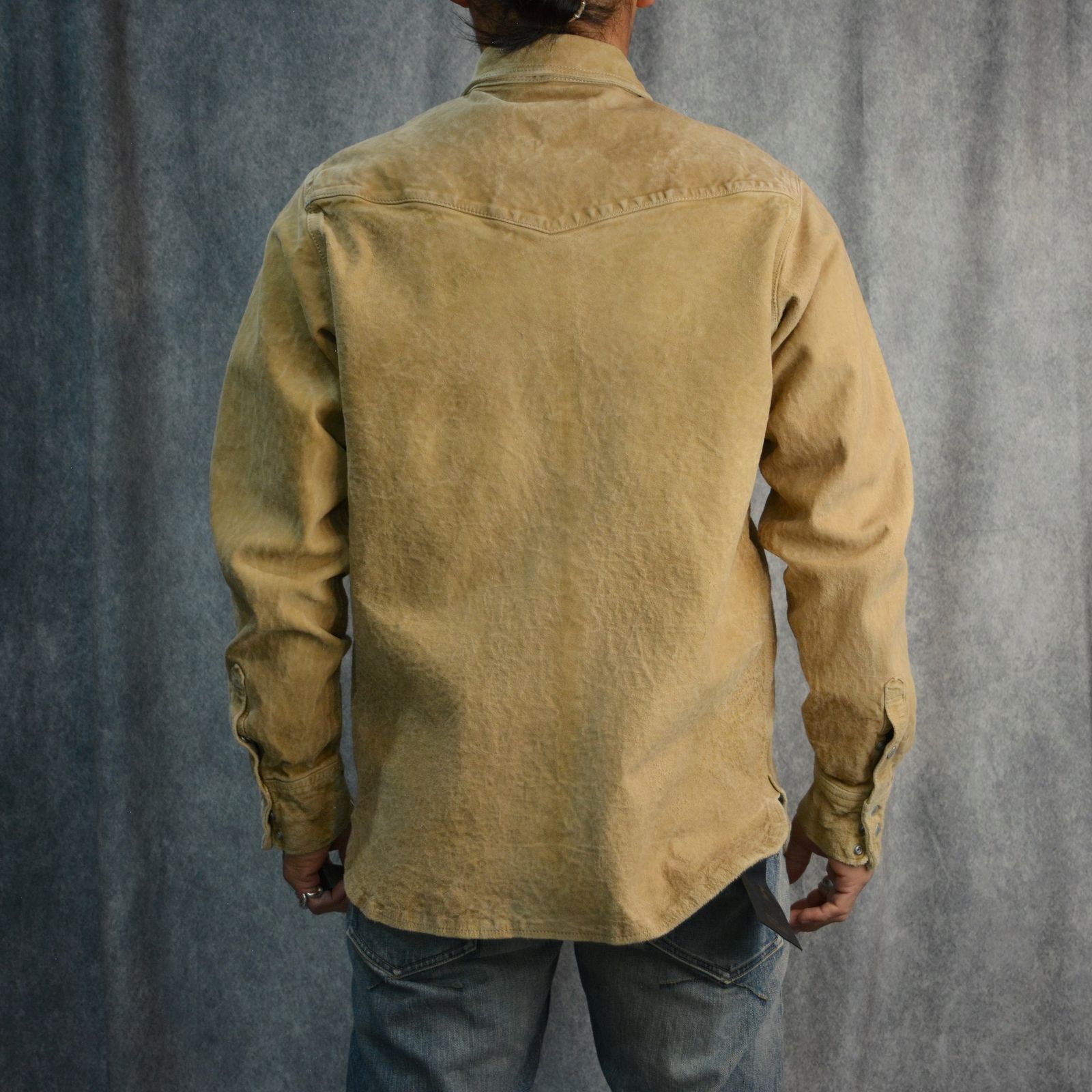 ジャパンカーフ 白鞣し ウエスタンシャツ （BEIGE）