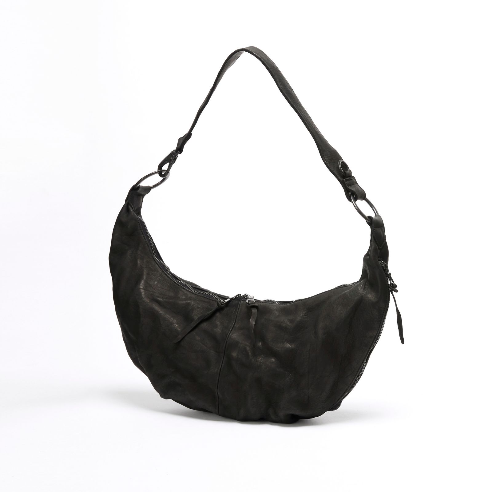 ダブルショルダー バナナバッグ （BLACK）｜92-10