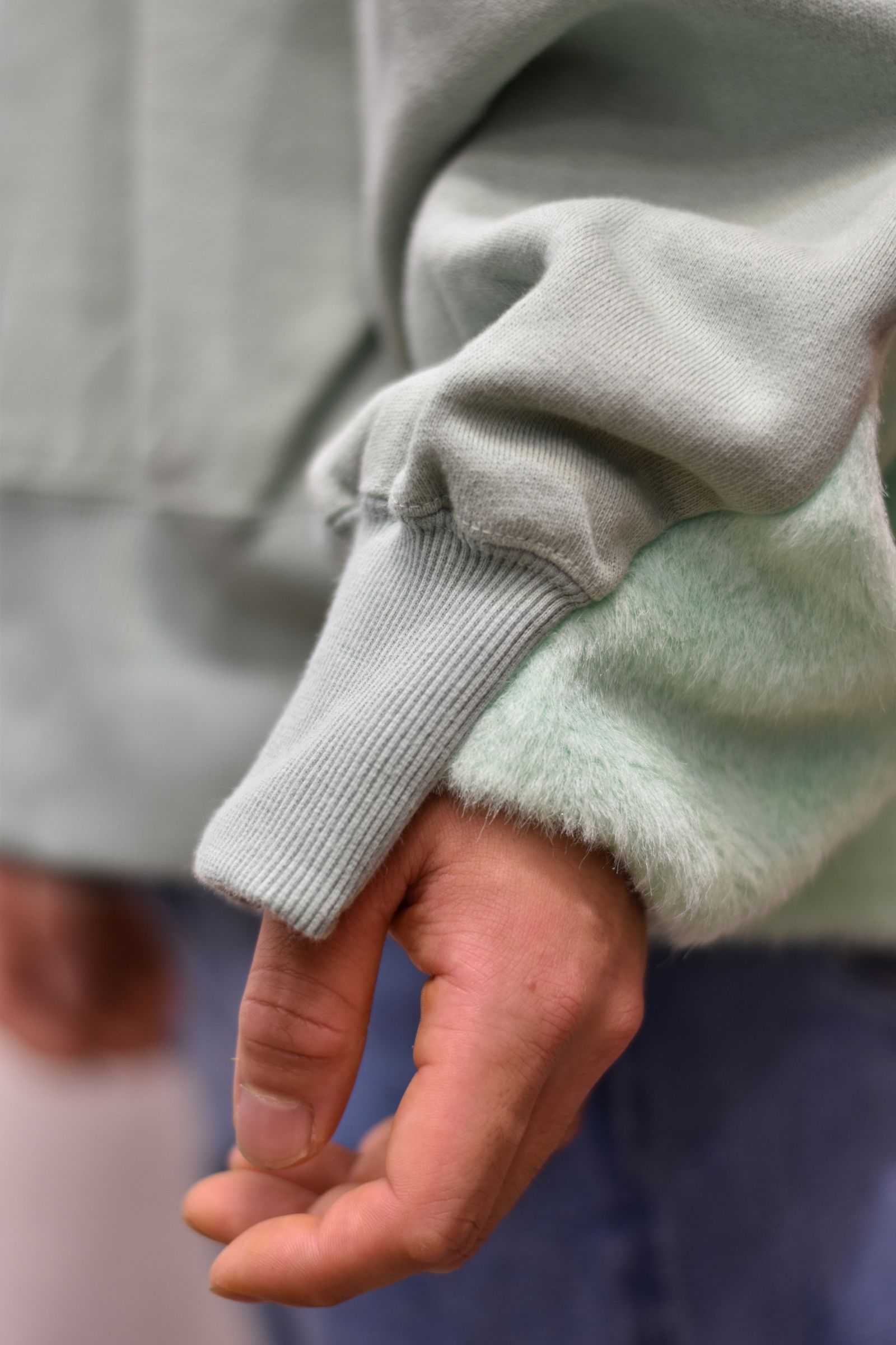 FAUX FUR SWEAT (MINT)