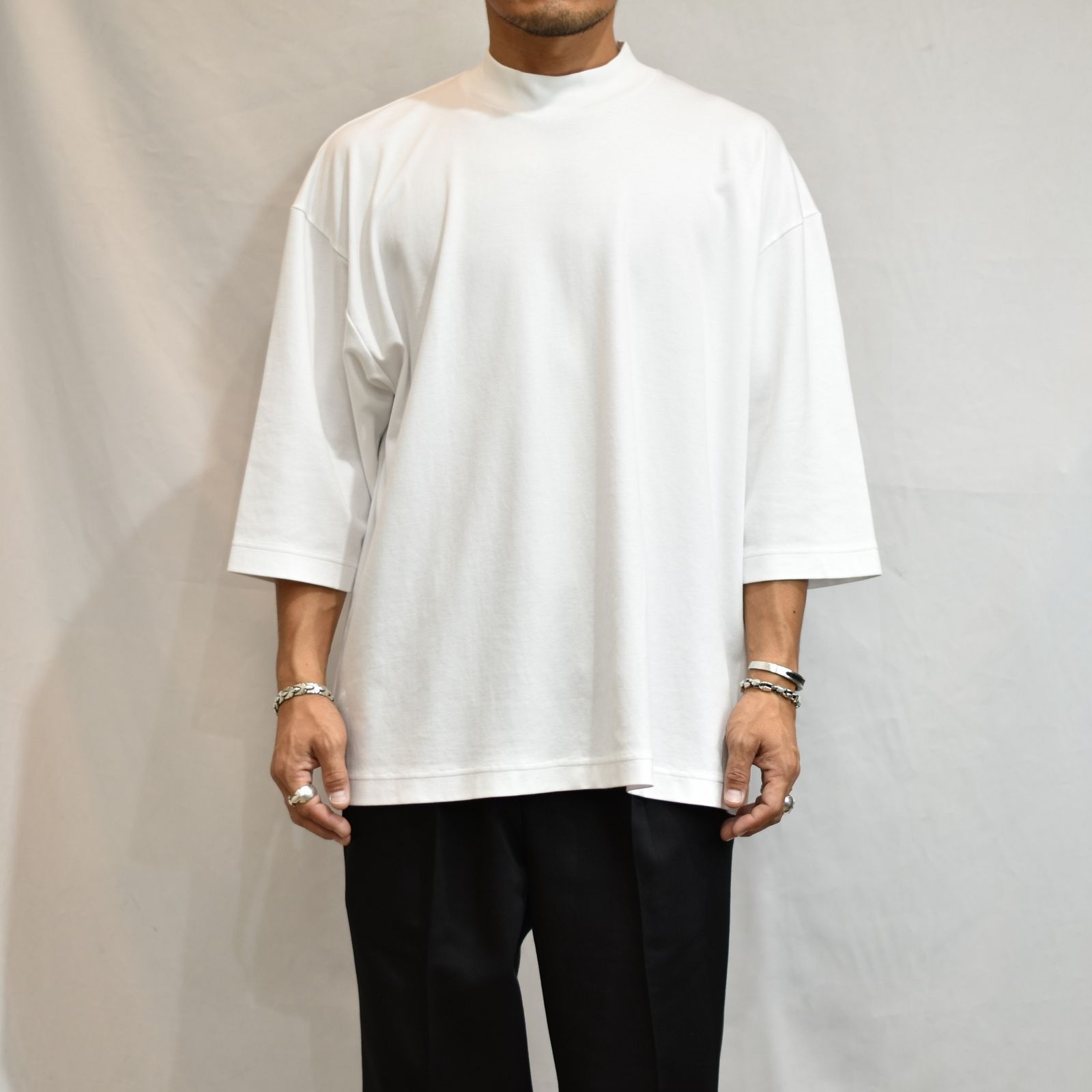 MINEDENIM - Smooth Mockneck Half Sleeve T-SH （WHT） | chord ...