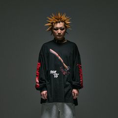 x FRIDAY THE 13TH POSTER VISUAL L/S T-SHIRT (BK)｜13日の金曜日 長袖Tシャツ｜PD26MC05