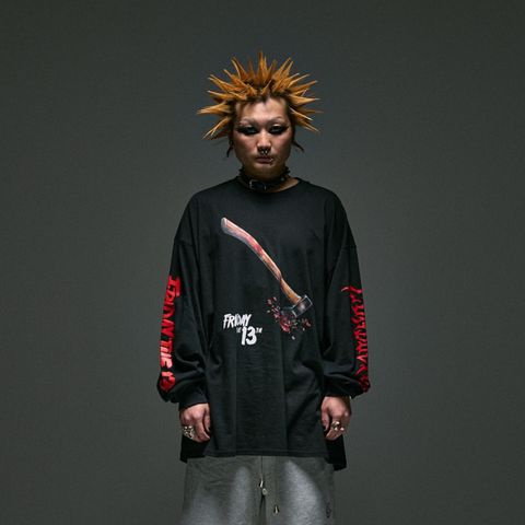 x FRIDAY THE 13TH POSTER VISUAL L/S T-SHIRT (BK)｜13日の金曜日 長袖Tシャツ｜PD26MC05