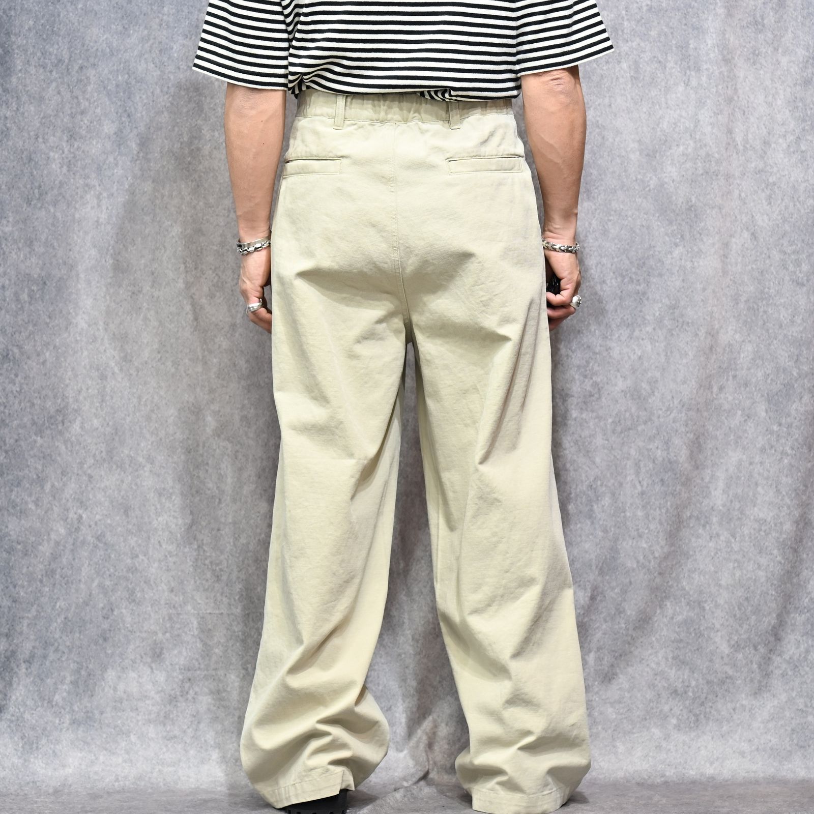 CHINO WIDE TROUSERS （BEIGE） / チノパンツ ワイドトラウザー （ベージュ） 2026SS-PT2-YT