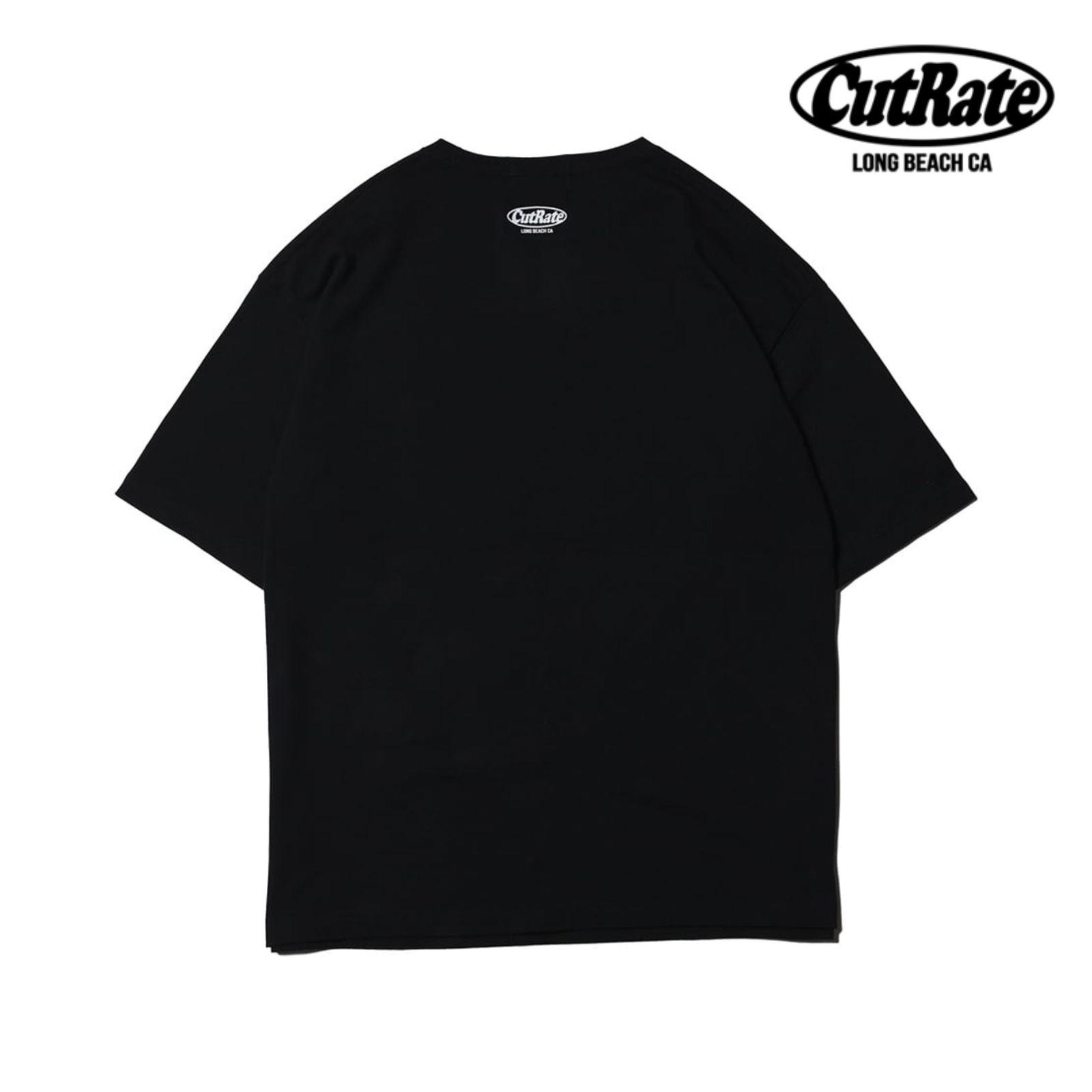 CUTRATE LONG BEACH CA LOGO DROP SHOULDER S/S -T-SHIRT (BLACK) / ドロップショルダー プリントTシャツ