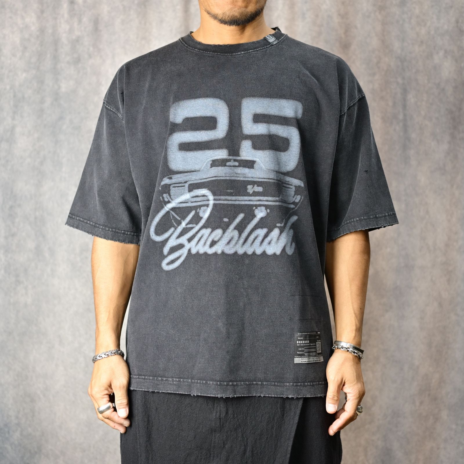 ［25周年記念］ × Maison MIHARA YOSUHIRO 硫化染めTシャツ （BLACK / ブラック） MB-25-SH-03C